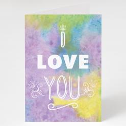I Love You Watercolor Cannabis, cannabis greeting cards, recycled greeting cards, "i love you" watercolor greeting card by potography cannabis cards and gifts
