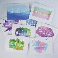 cannabis thank you cards, recycled thank you cards, potography 8 pack thank you watercolor cards