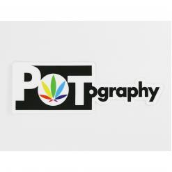 potography classic logo sticker, rainbow leaf, colorleaf, weed leaf stickers, marijuana stickers