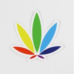 potography colorleaf sticker, rainbow cannabis leaf, rainbow leaf
