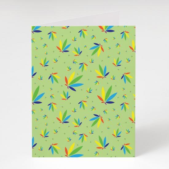 Mint Greeting Card, Mint Colorleaf Pattern Card, cannabis greeting cards, recycled greeting cards, mint colorleaf pattern potography cannabis art greeting card
