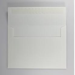 open plain a7 recycled white envelope with peel and press