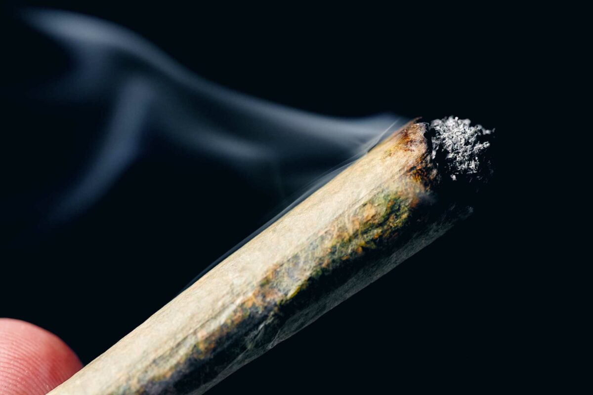 april 2023 cannabis photo contest cover photo close up of burning joint held at an angle